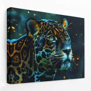 a painting of a leopard on a white wall