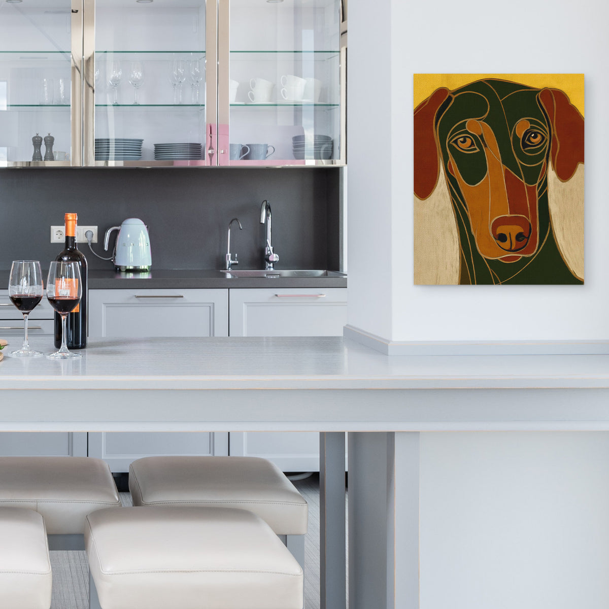 Dachshund in Stained Glass