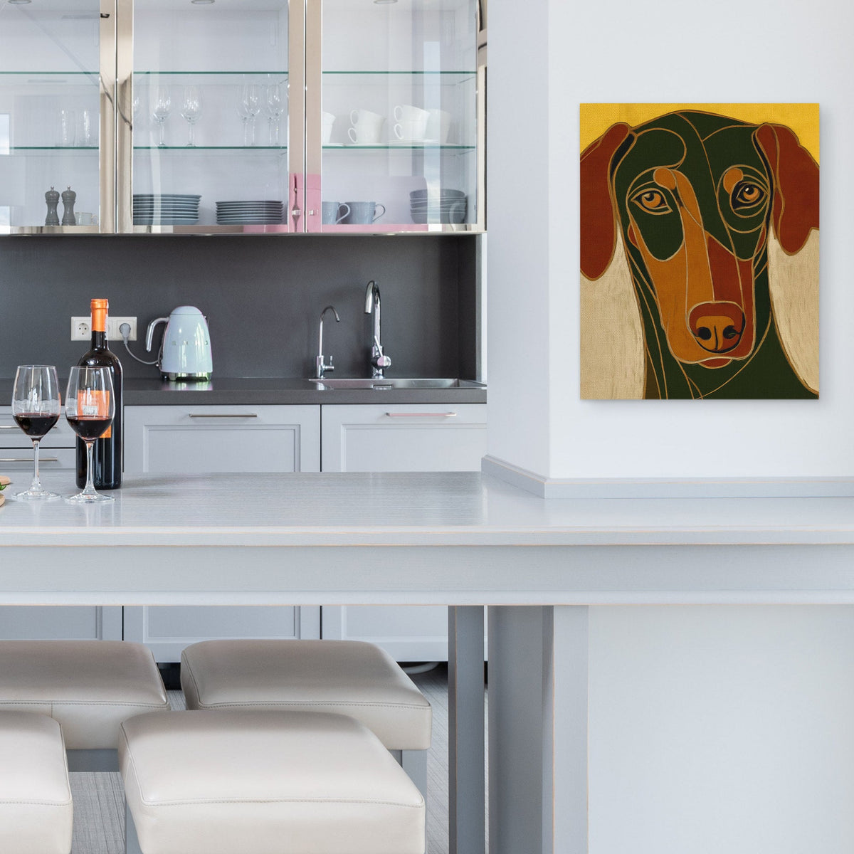 Dachshund in Stained Glass - Luxury Wall Art