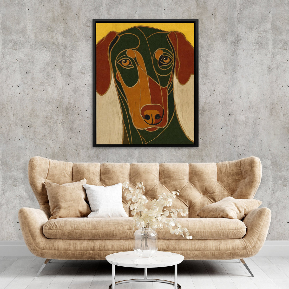Dachshund in Stained Glass - Luxury Wall Art