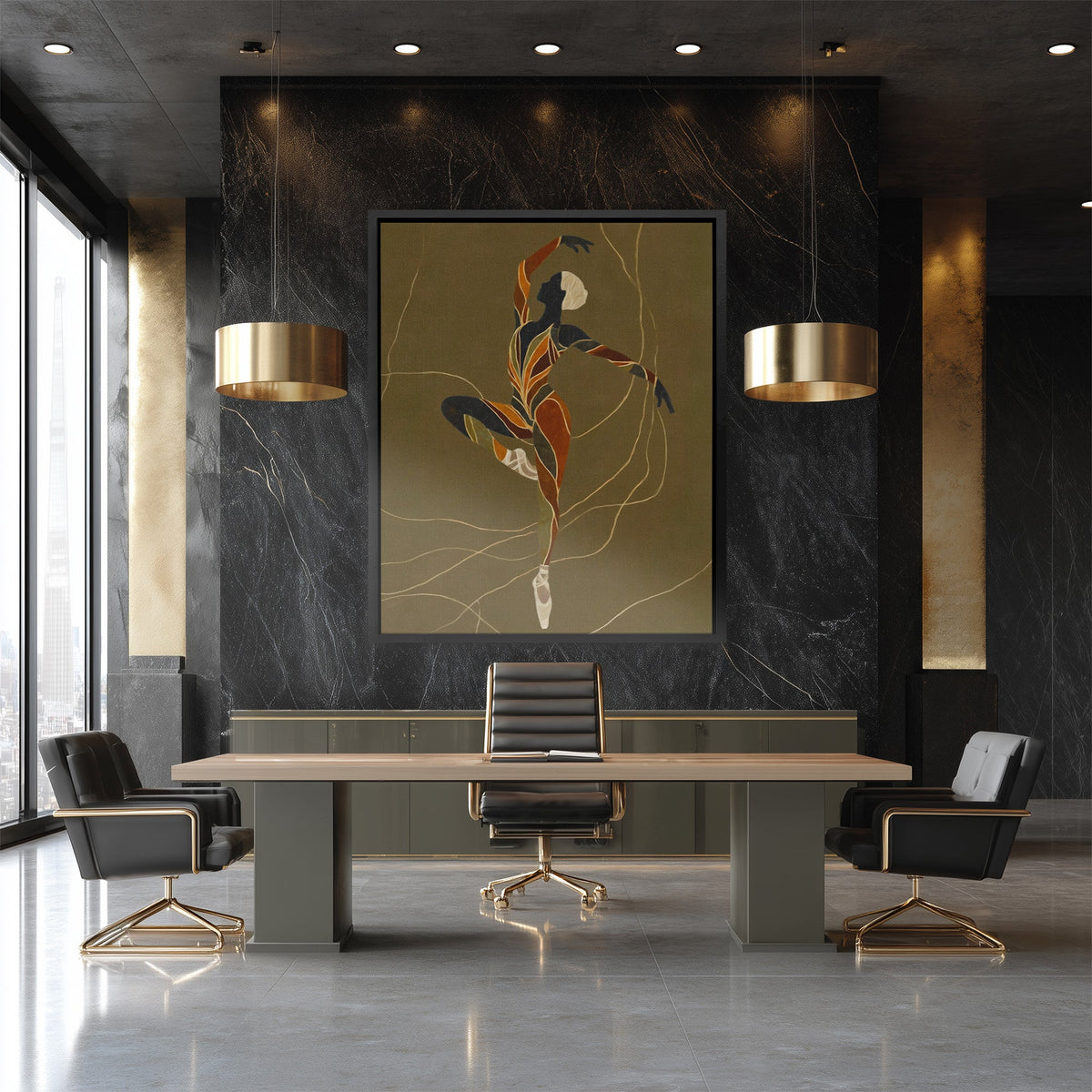 Dancer's Copper Leap - Luxury Wall Art