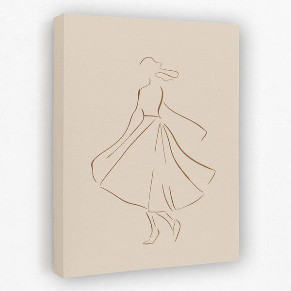 Dancing Figure Minimalist Line Art