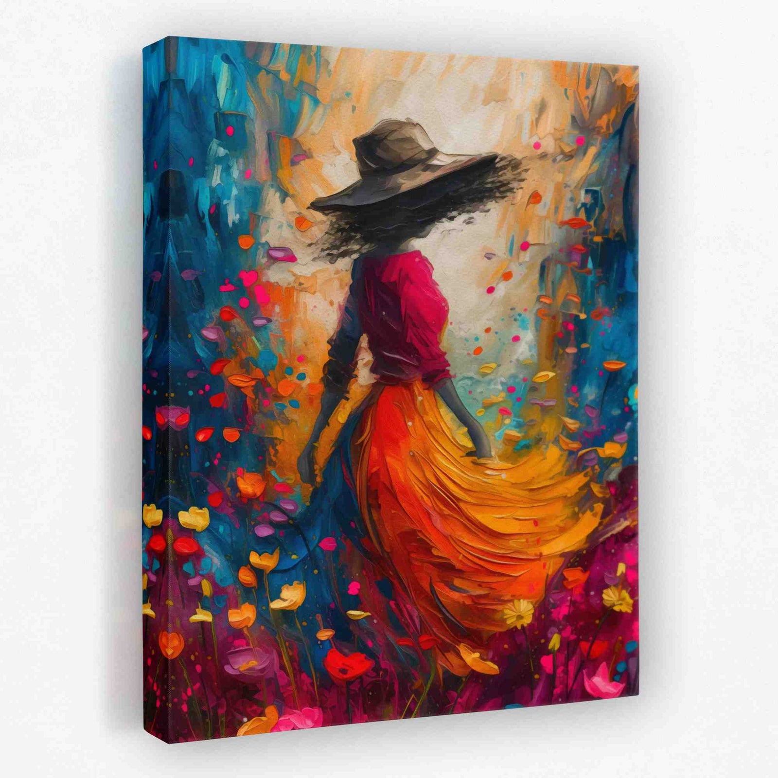 Dancing in the Garden - Female Canvas Wall Art