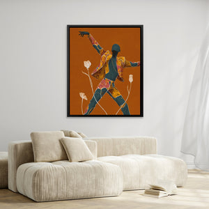 Dancing Teal Bloom - Luxury Wall Art