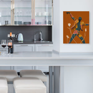 Dancing Teal Bloom - Luxury Wall Art