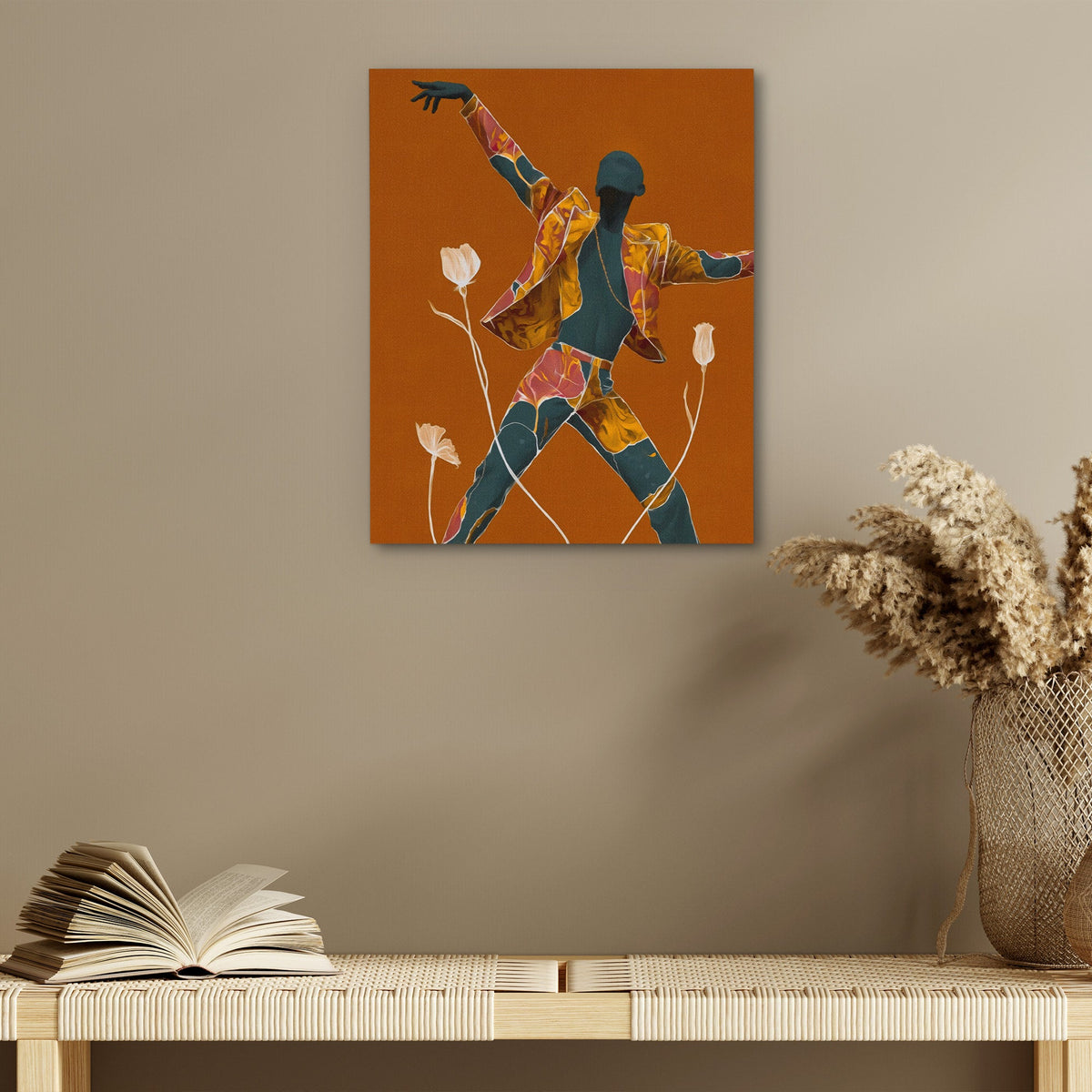 Dancing Teal Bloom - Luxury Wall Art