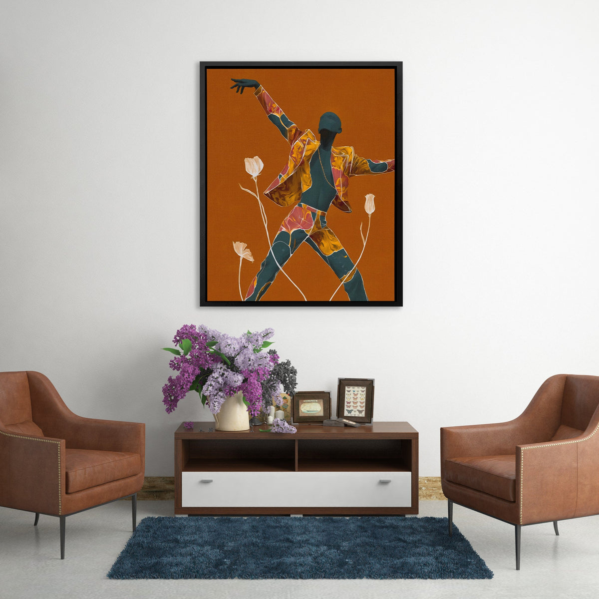 Dancing Teal Bloom - Luxury Wall Art