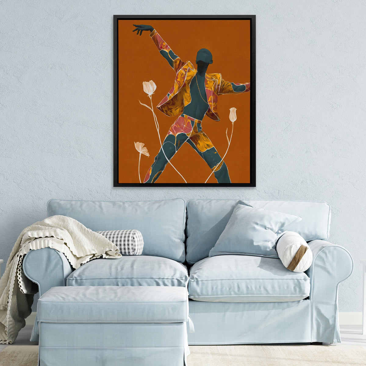 Dancing Teal Bloom - Luxury Wall Art