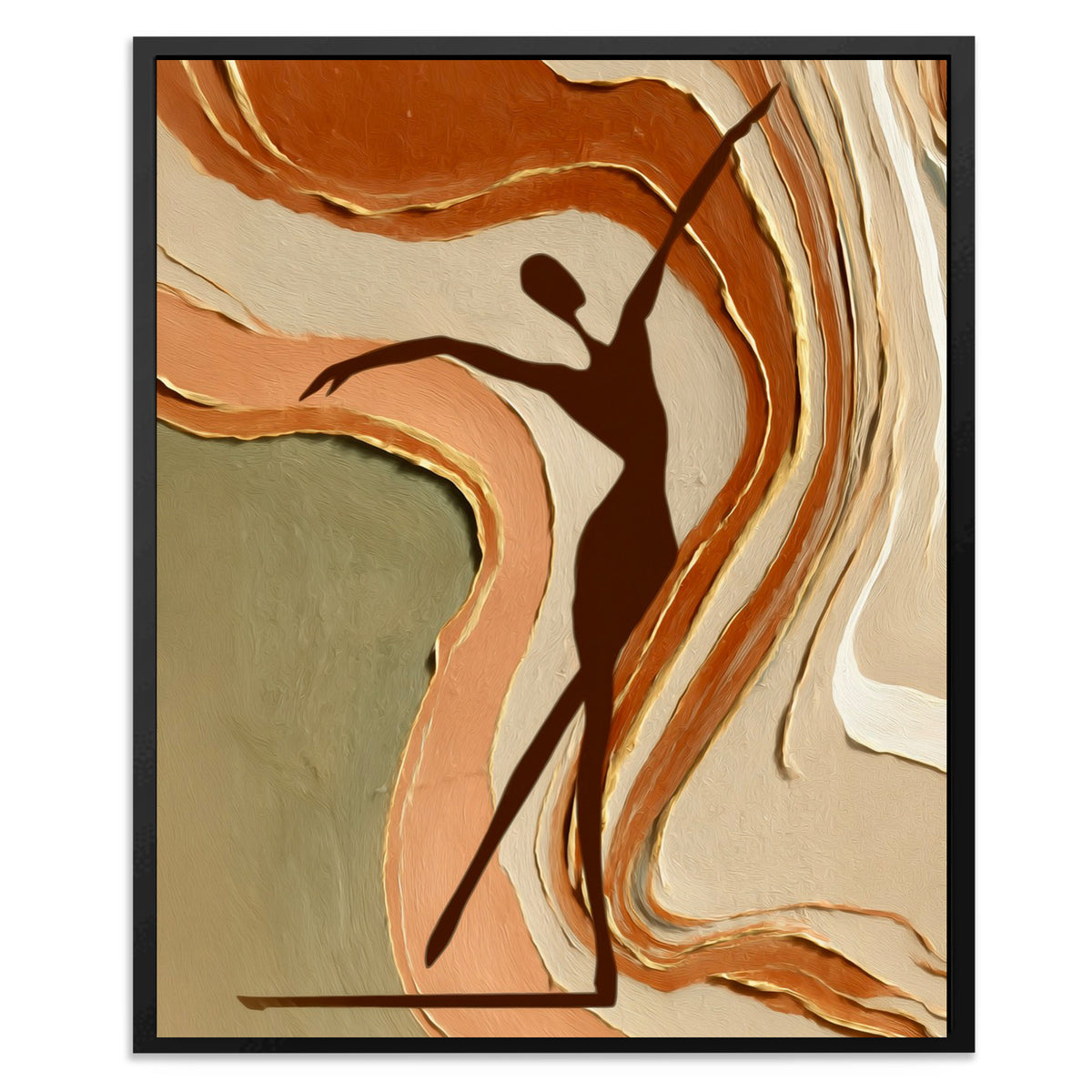 Dancing Through Amber - Large Abstract Canvas Print