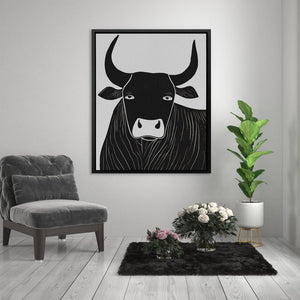 Dark Black Bull - Luxury Wall Art