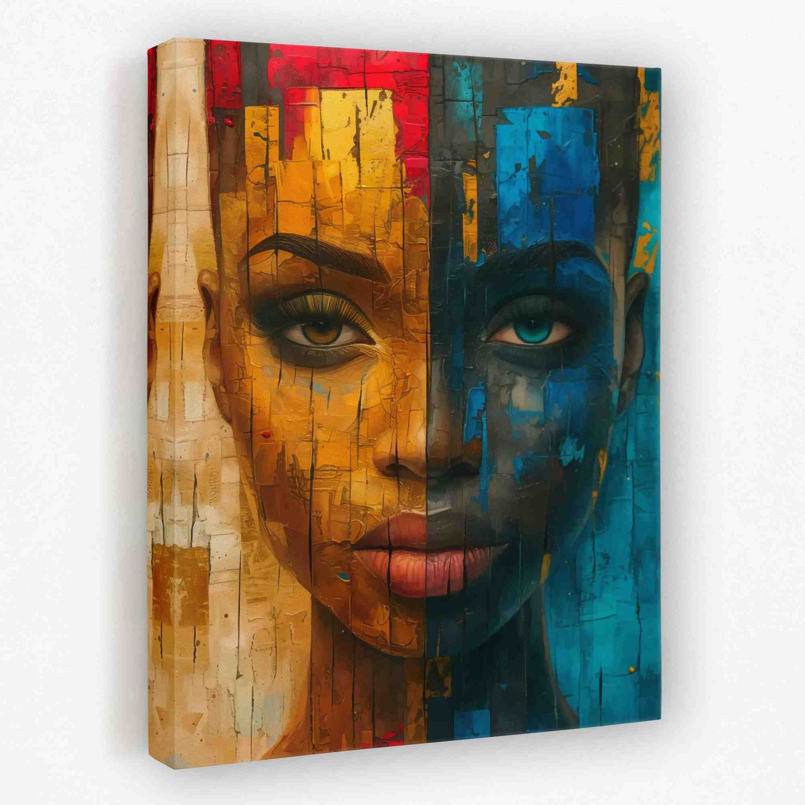 Dark Gold Queen - Blue and Gold Canvas Wall Art