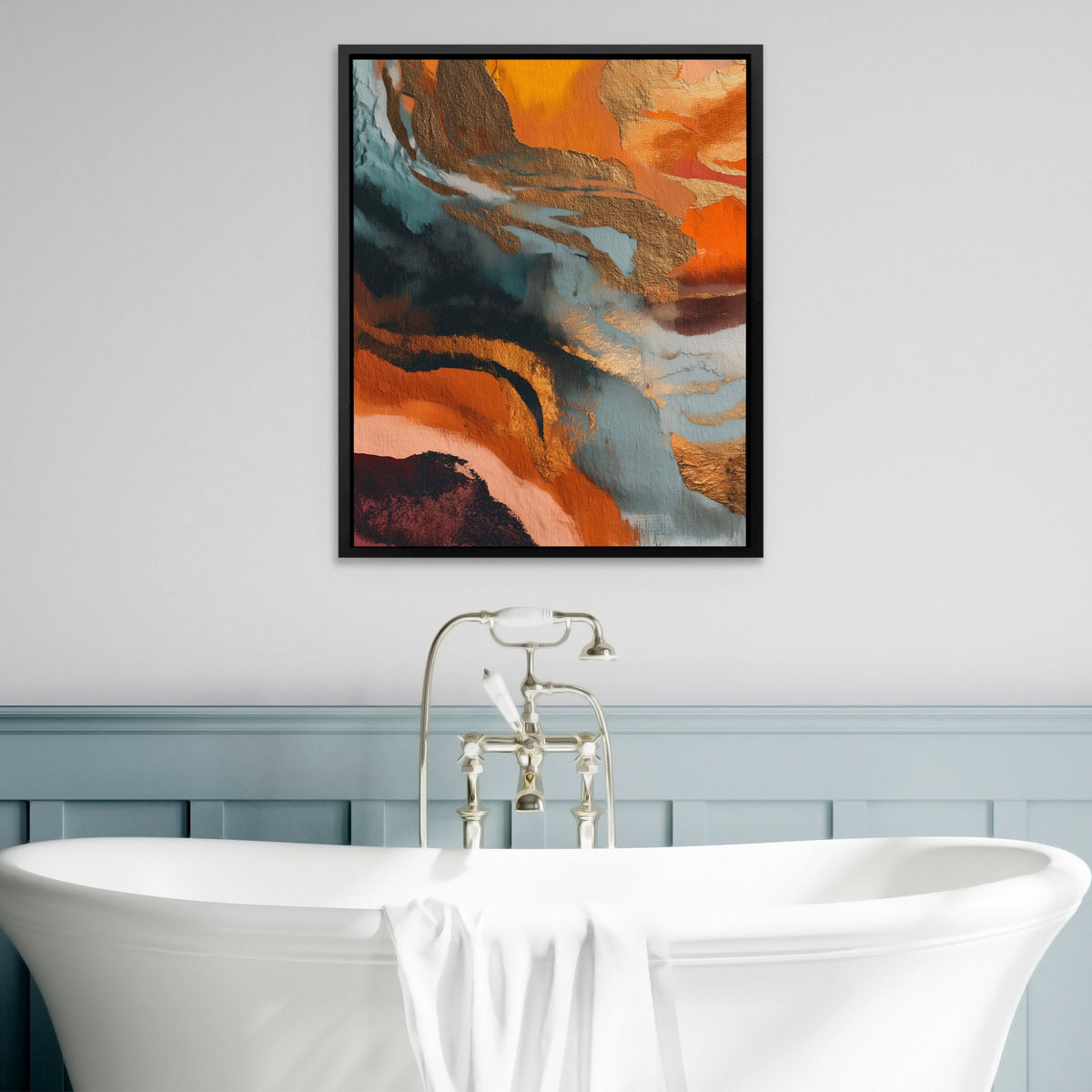 Dark Navy Tide — Dark Navy Tide Bathtub Wall Art 34