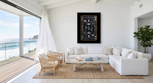 Dark Queen Of Clubs Card — dark queen of clubs card beachside villa 1port flush print