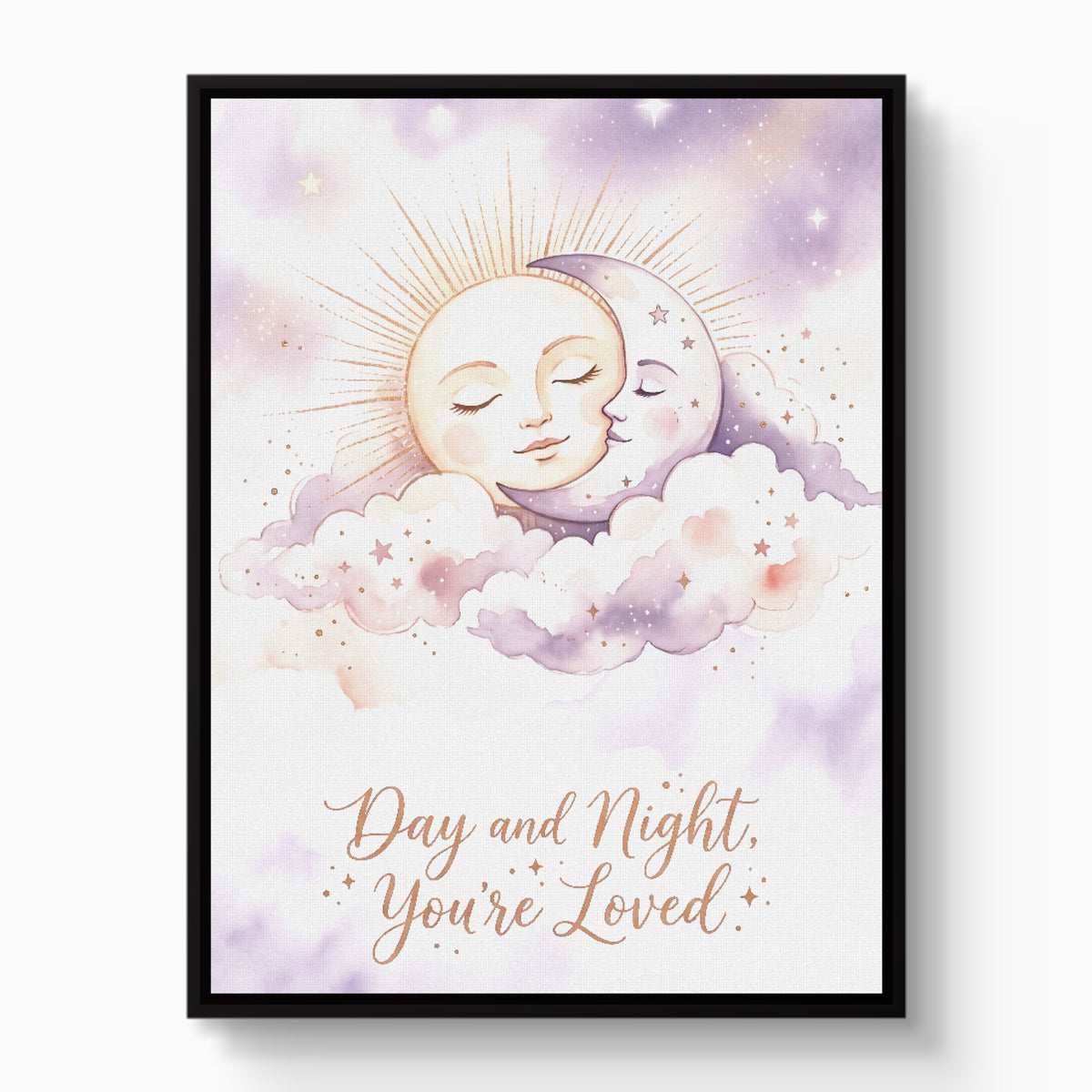 Day and Night, You're Loved — day and night, you're loved white studio framed black