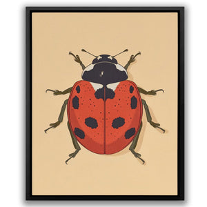 a picture of a lady bug on a beige background