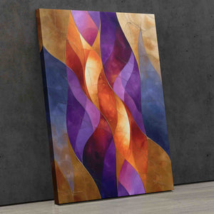 a painting of a purple and orange wave