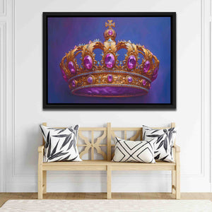 a painting of a crown on a wall