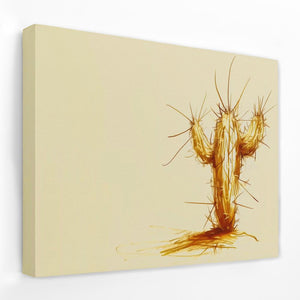 a painting of a cactus on a wall