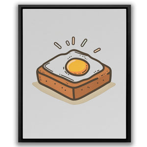 a picture of a piece of toast with an egg on top