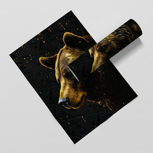 Wall Street Warriors Semi-Gloss Bull and Bear Art Set - Luxury Wall Art 