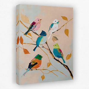 Birds in Wonderland: Colorful Bird Canvas Art - Luxury Wall Art 