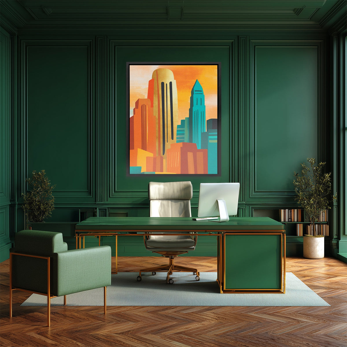Deco Skyline Dawn - Luxury Wall Art