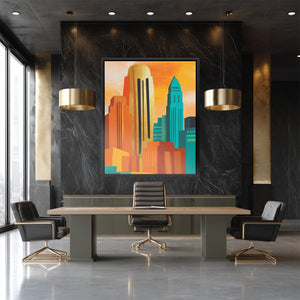Deco Skyline Dawn - Luxury Wall Art