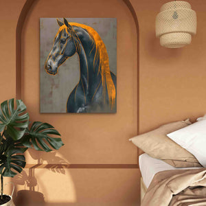 Decorated Gold Horse - Luxury Wall Art