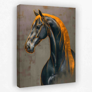 Decorated Gold Horse - Luxury Wall Art