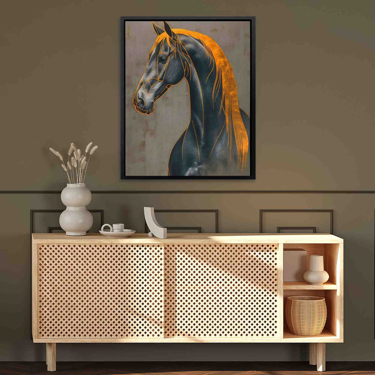 Decorated Gold Horse - Luxury Wall Art