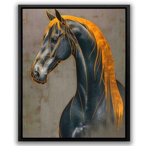 Decorated Gold Horse - Luxury Wall Art