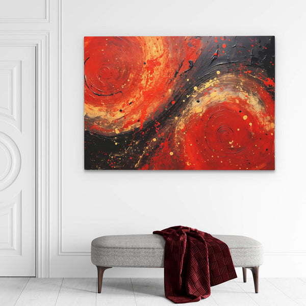 Deep Ruby - Abstract Vermilion Vortex Canvas Art - Luxury Wall Art