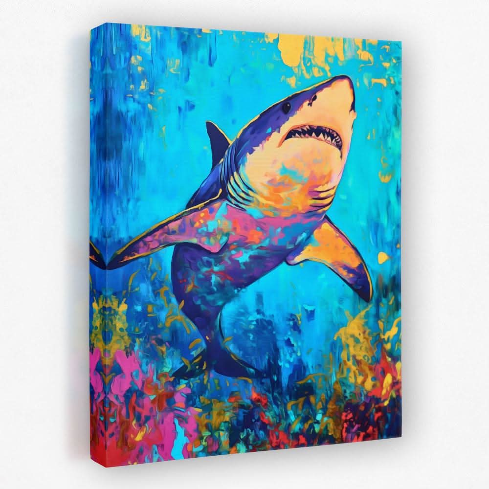 Deep Terror Shark - Beach House Canvas Wall Art