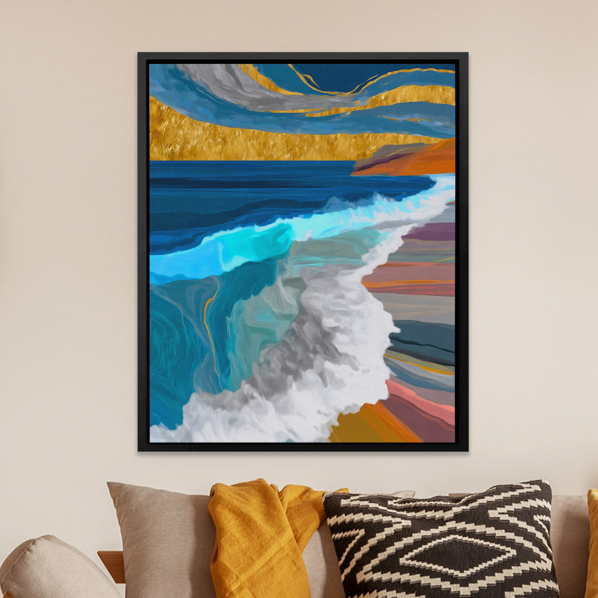 Deep Wave Sumi-e — Deep Wave Sumi e Orange Room Zoom 236