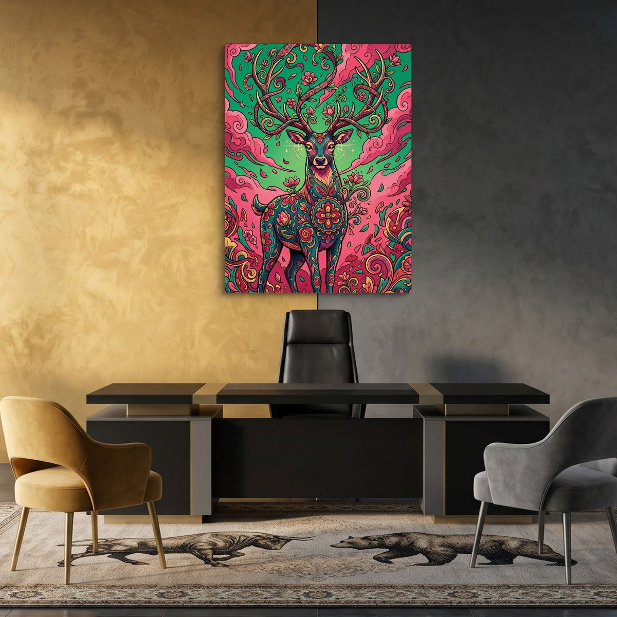 Deer Bloom - Luxury Wall Art