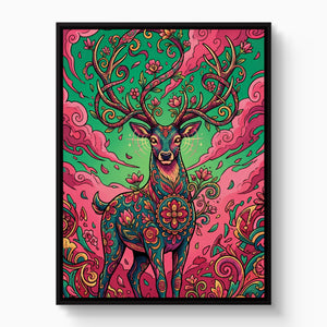 Deer Bloom — deer bloom white studio framed black