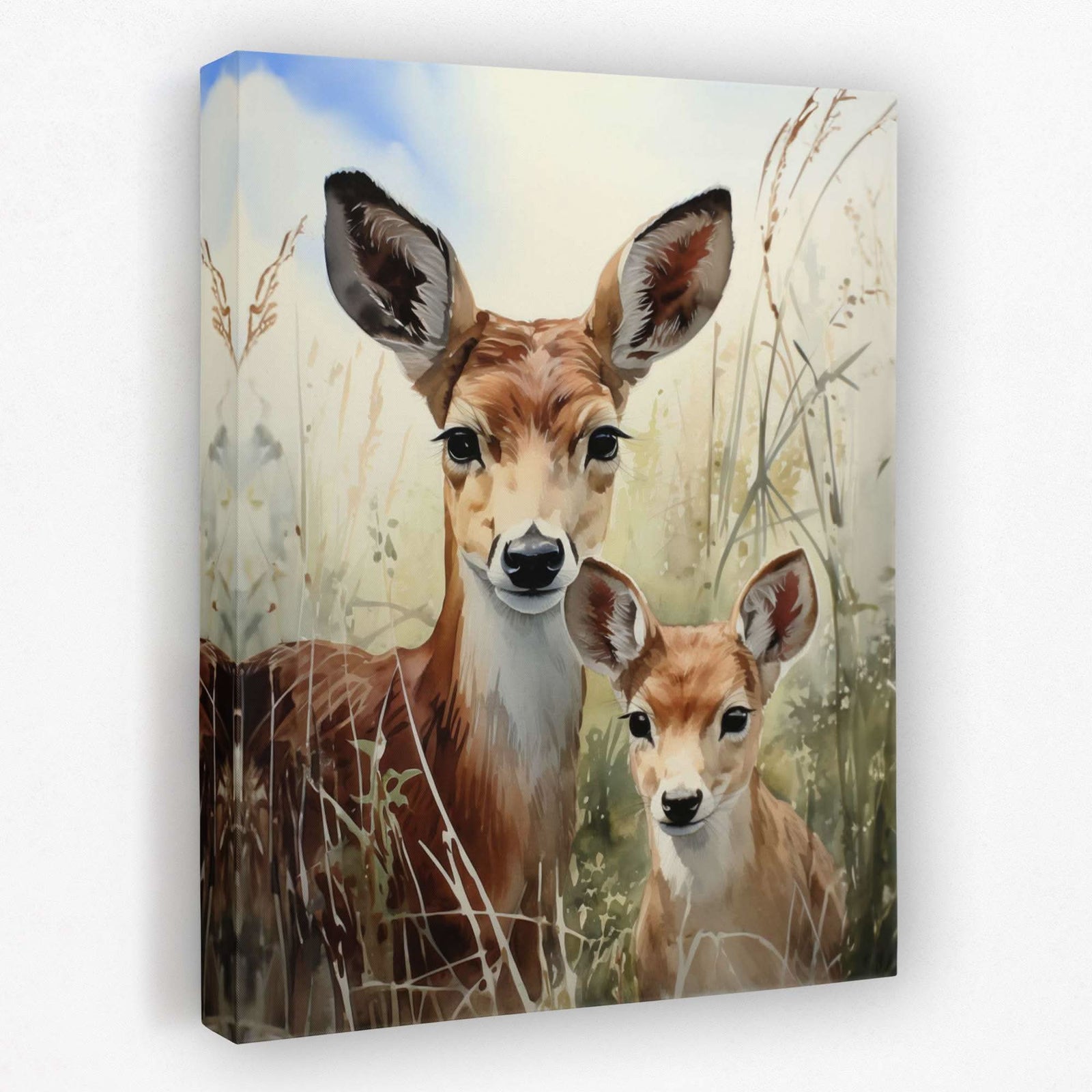 Deer Family - Animals Canvas Wall Art