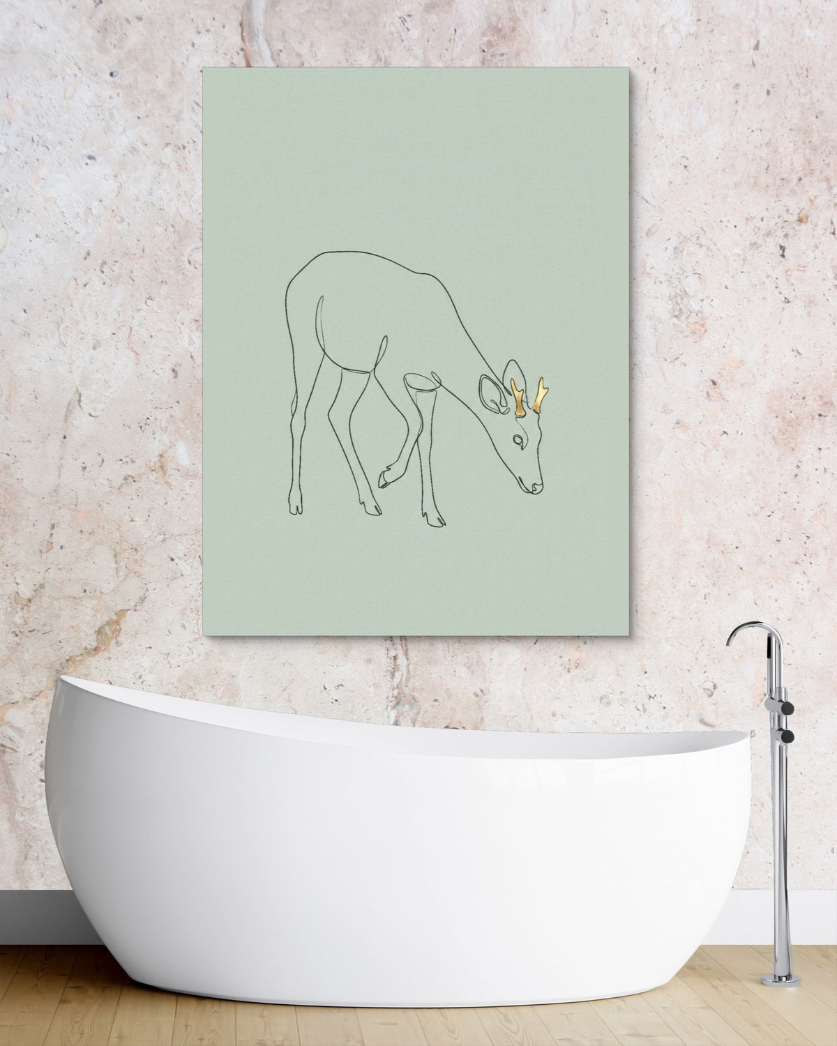 Deer Golden Grazing — deer golden grazing psd granite bathroom 1port flush print
