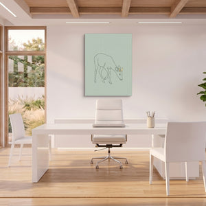 Deer Golden Grazing — deer golden grazing sq beach house office 1port flush print