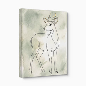 Deer Golden Line — deer golden line angled flush print