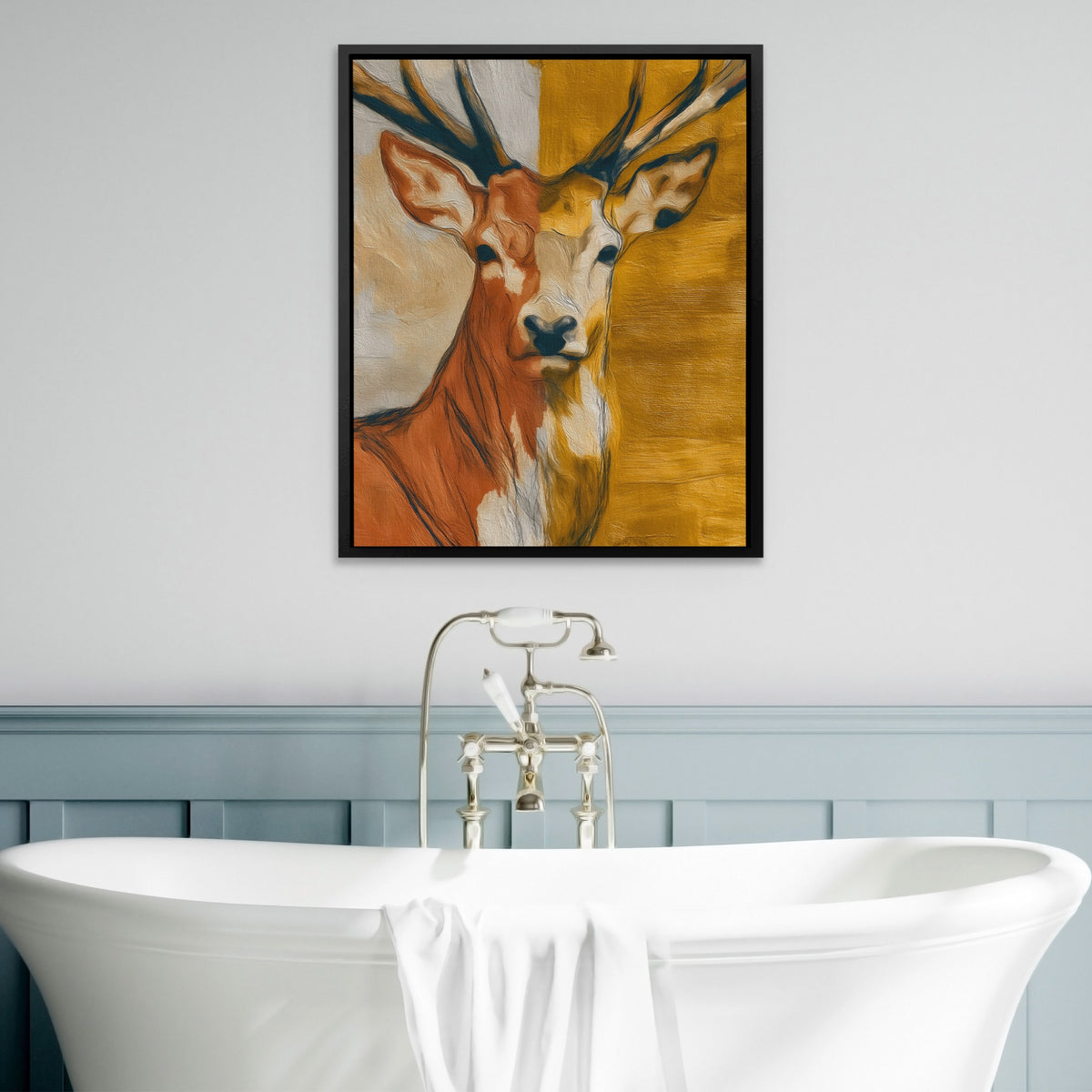 Deer Golden Profile — Deer Golden Profile Bathtub Wall Art 37