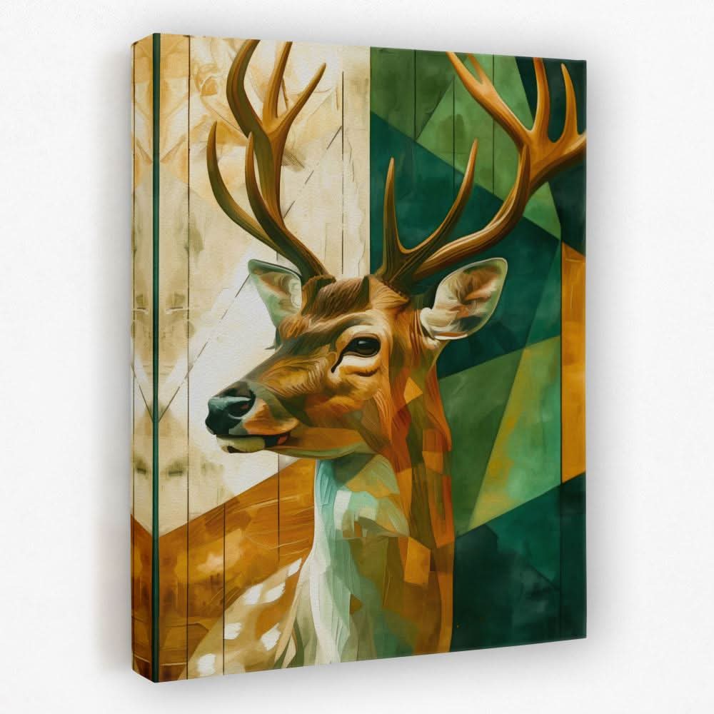 Deer in Technicolor - Animals Canvas Wall Art