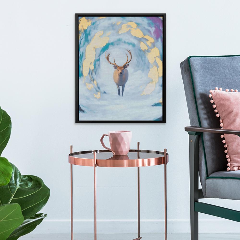 Deer of the Snowstorm - Luxury Wall Art