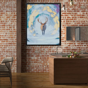 Deer of the Snowstorm - Luxury Wall Art