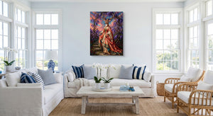 Deer Wisteria Steps - Luxury Wall Art