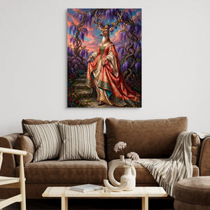 Deer Wisteria Steps - Luxury Wall Art