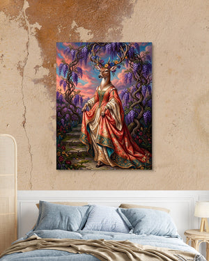 Deer Wisteria Steps - Luxury Wall Art