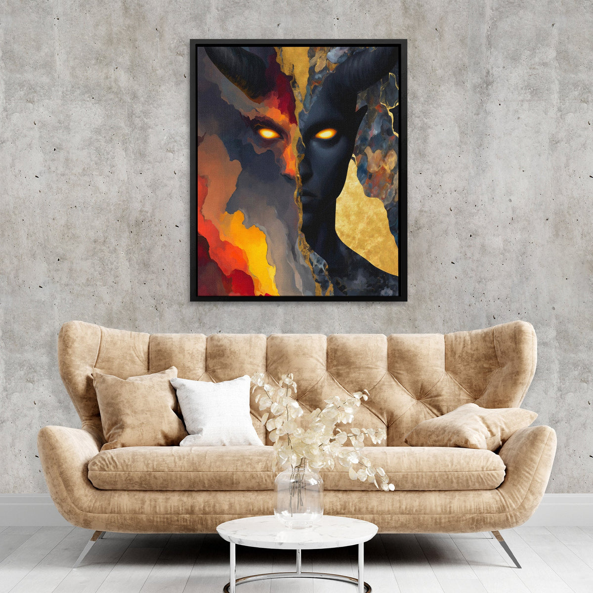 Demon's Golden Fire - Luxury Wall Art