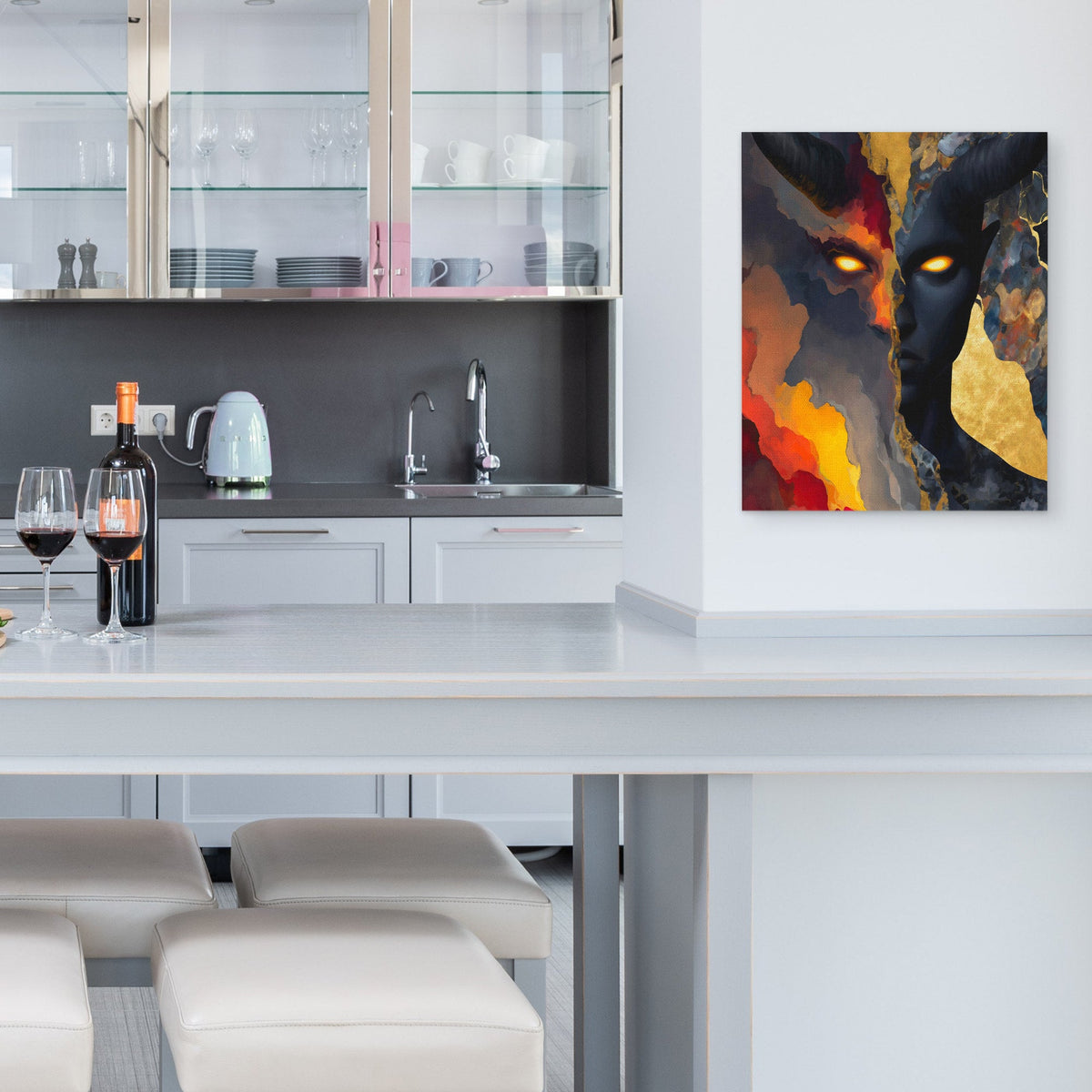 Demon's Golden Fire - Luxury Wall Art