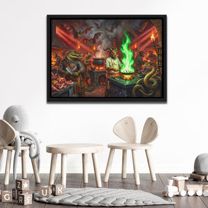 Demons Hellfire Chef canvas wall art, room view